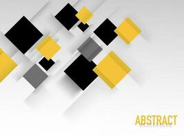 Creative abstract design decorated background in black, white and yellow color. vector