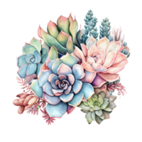 suculento clipart cactus naturaleza planta con espinas y florecer ai generativo png