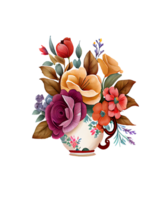 boho floral aguarela ai generativo png