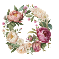 rose blanc pivoines clipart chaud rose des roses, Barbie rose renoncule, blanc pivoine, foncé orchidée, hortensia, Ivoire magnolia, œillet ai génératif png