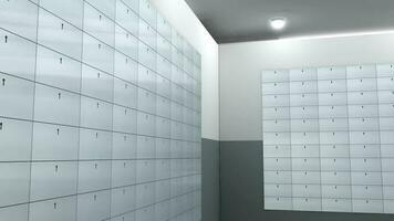 Artist rendering bank safe deposit box. video