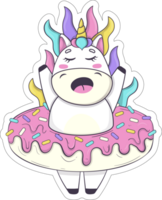 unicornio pegatinas dibujos animados ai generativo png