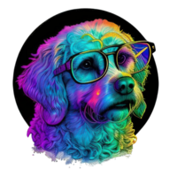 illustration graphique de coloré chien portant des lunettes de soleil isolé bien pour icône, mascotte, imprimer, conception élément ai génératif png