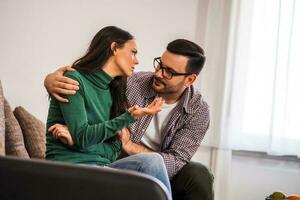 Young couple having an argument photo