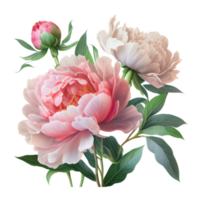 Rosa branco peônias clipart quente Rosa rosas, Barbie Rosa ranúnculo, branco peônia, Sombrio orquídea, hortênsia, marfim magnólia, cravo ai generativo png