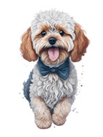 Aquarell Hund Zeichen Design Sammlung mit eben Farbe im anders ai generativ png
