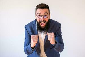 Portrait of happy businessman photo