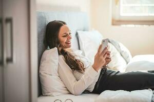 A woman resting in her room photo