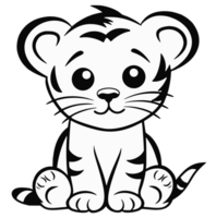 Baby Animal Coloring black and white coloring page for kids png