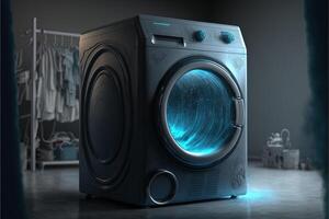 smart intelligent wireless washing machine of the future illustration photo