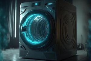 smart intelligent wireless washing machine of the future illustration photo