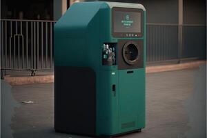 smart plastic recycling machine of the future illustration photo