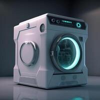 smart intelligent wireless washing machine of the future illustration photo