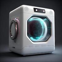 smart intelligent wireless washing machine of the future illustration photo