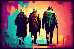 International day of older persons, Elderly background illustration photo