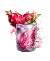 jugo dibujo acuarela sublimación ai generativo png