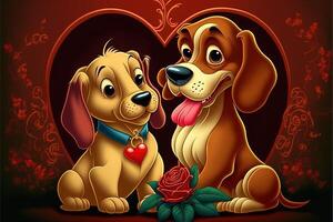 dog valentine day cartoon illustration photo