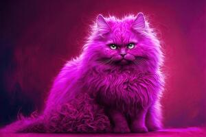 Magenta cat illustration photo