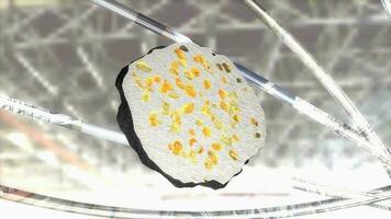 Glorieta pallasite meteorite cut video