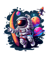 astronaut waterverf clip art ai generatief png