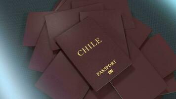 Artist rendering Chile travel passport. video