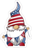 patriotique gnome autocollants citations ai génératif png