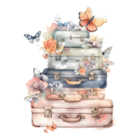 Boho Wildflower Suitcases png