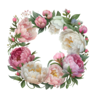 rose blanc pivoines clipart chaud rose des roses, Barbie rose renoncule, blanc pivoine, foncé orchidée, hortensia, Ivoire magnolia, œillet ai génératif png