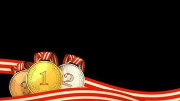 Sport Medaillen Animation zum niedriger 3 .. Grafik. matt video
