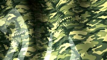 agitant animation avec modèle, militaire camouflage. video