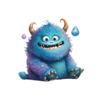 schattig monster clip art waterverf ai generatief png