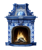 delft bleu aquarelle ai génératif png