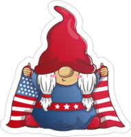 patriotique gnome autocollants citations ai génératif png