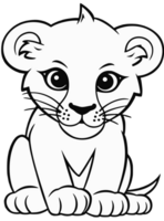 Baby Animal Coloring black and white coloring page for kids png