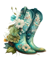 Western Cowboy Stiefel Aquarell, ai generativ png