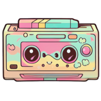 wijnoogst kawaii plakband, nostalgisch 80s sticker, ai generatief png