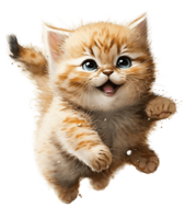 cute round faced cat with a smile, isolated, png
