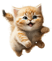 cute round faced cat with a smile, isolated, png