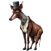 okapi animal aguarela arte, ai generativo png