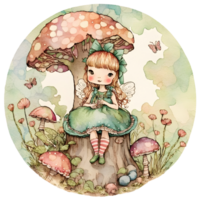 Vintage Spring Fairy Floral Vibes Watercolor Clipart, png