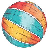 retro strand boll, ai generativ png