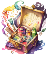 Jewelry treasure box, magical fantasy world element, png