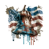 Watercolor liberty bell, 4th of July element, png