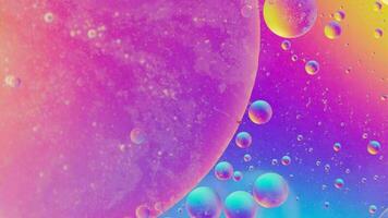 Oil bubble moving on water concept minimal background,  oilpaint spaces with bubbles video