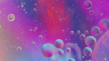 olio bolla in movimento su acqua concetto minimo sfondo, pittura a olio spazi con bolle video