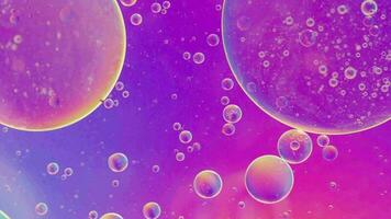 Oil bubble moving on water concept minimal background,  oilpaint spaces with bubbles video