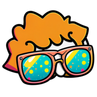 rétro dessin animé lunettes de soleil, ai génératif png