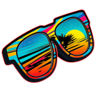 retro dibujos animados gafas de sol, ai generativo png