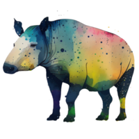 tapir aquarelle clipart sublimation, ai génératif png