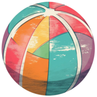 Retro beach ball, png